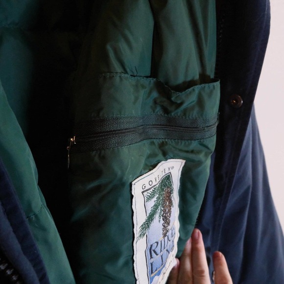 Eddie Bauer Womens Jacket Medium Blue Gore Tech Goose Down Outdoors Puffer - Picture 9 of 16